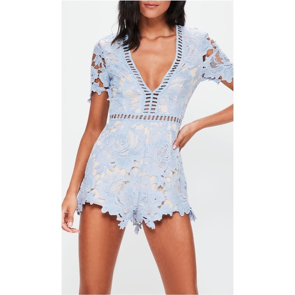 Missguided Pants - Missguided Ladder Stitch Lace Romper NWT